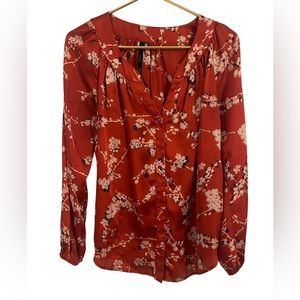 Belletrix blouse Size Med red Asian print
